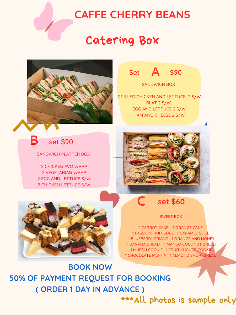 Menu, Caffe Cherry Beans