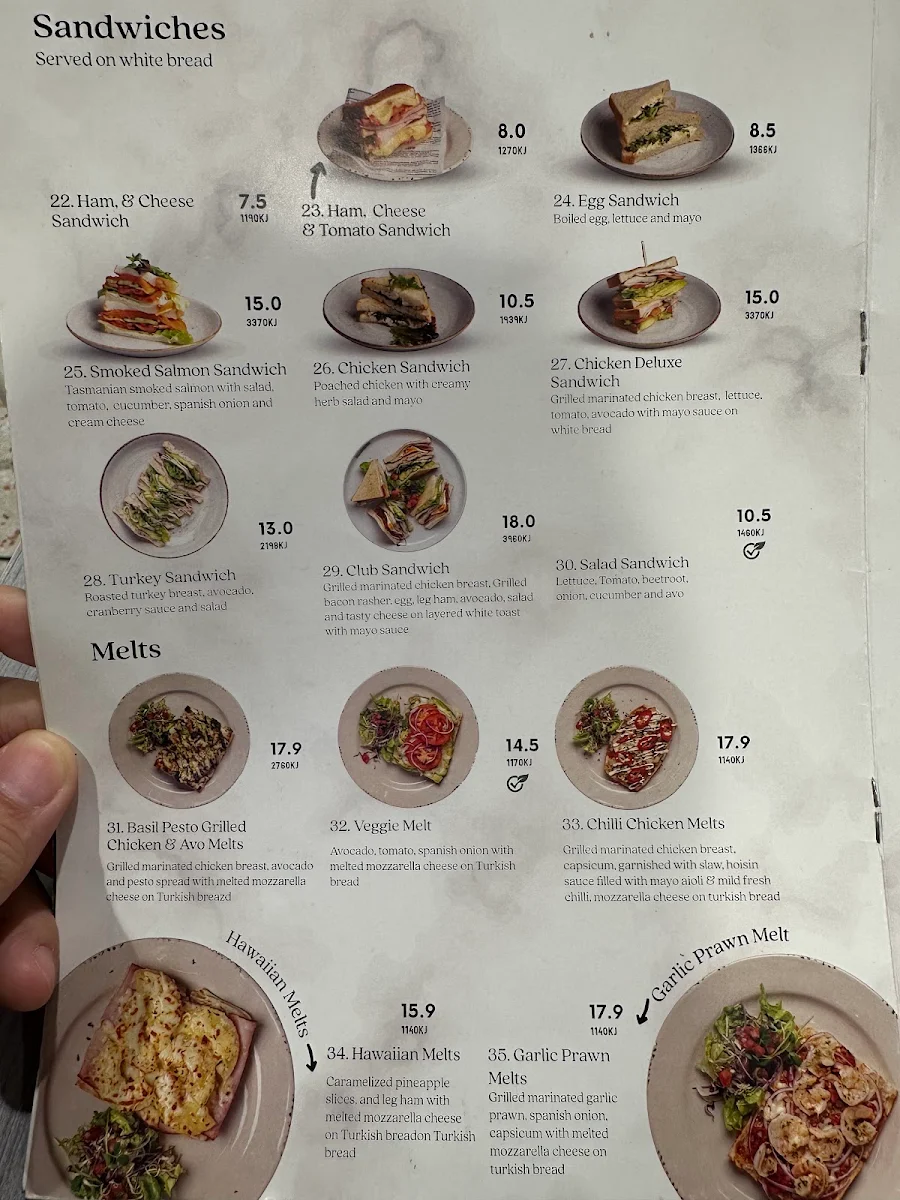 Menu, Caffe Cherry Beans