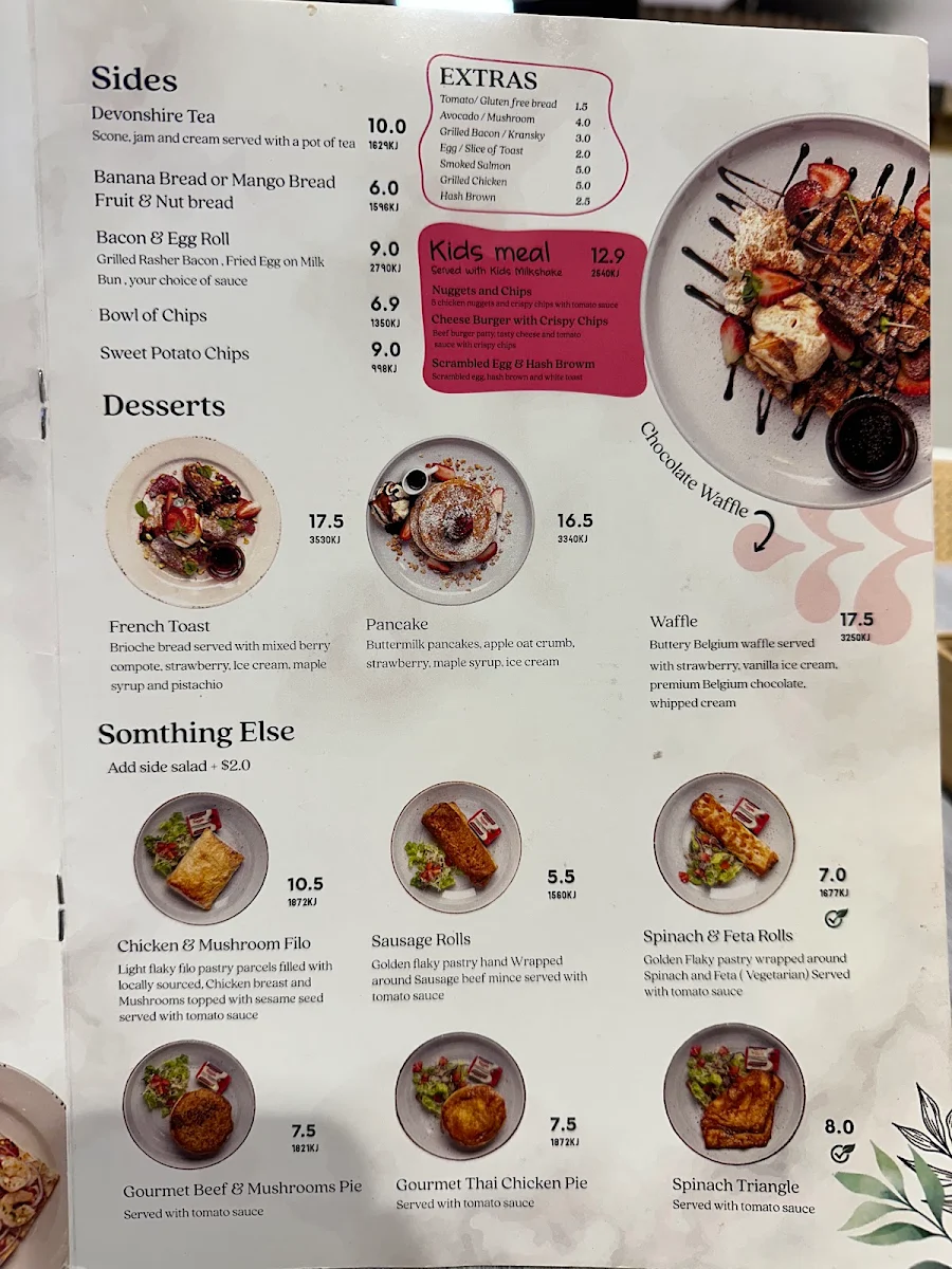 Menu, Caffe Cherry Beans