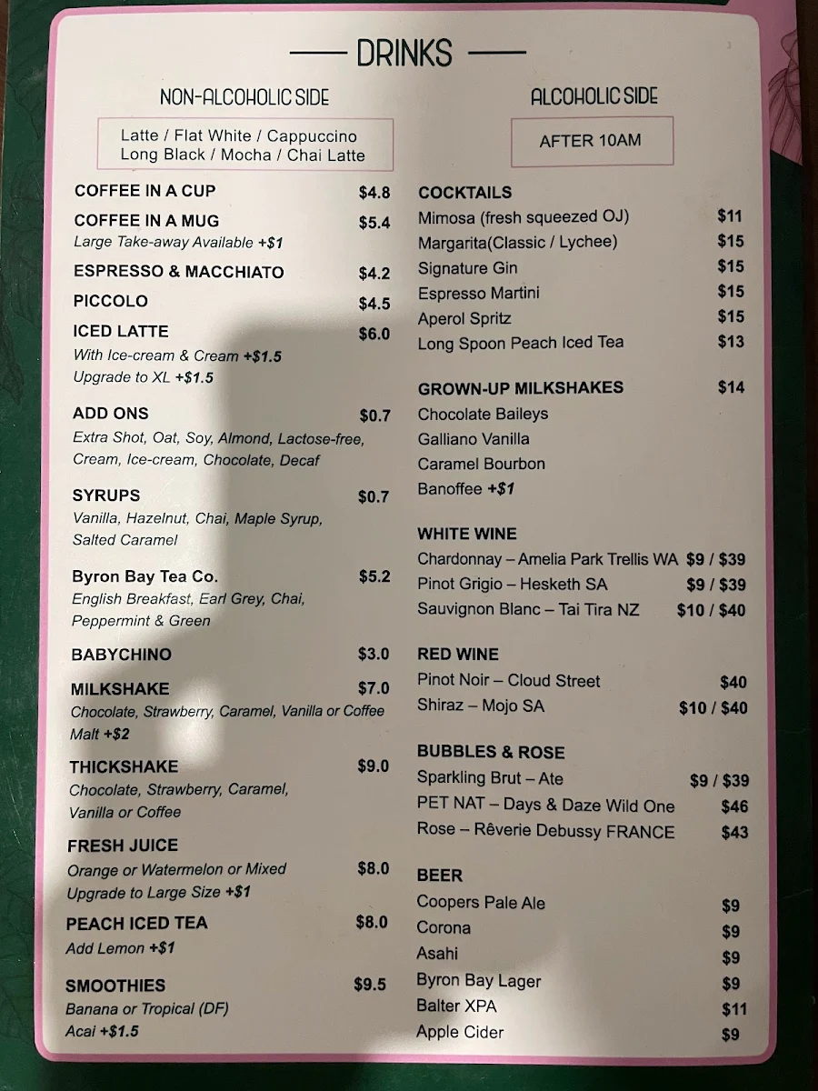 Menu, Little Spoon Kitchen