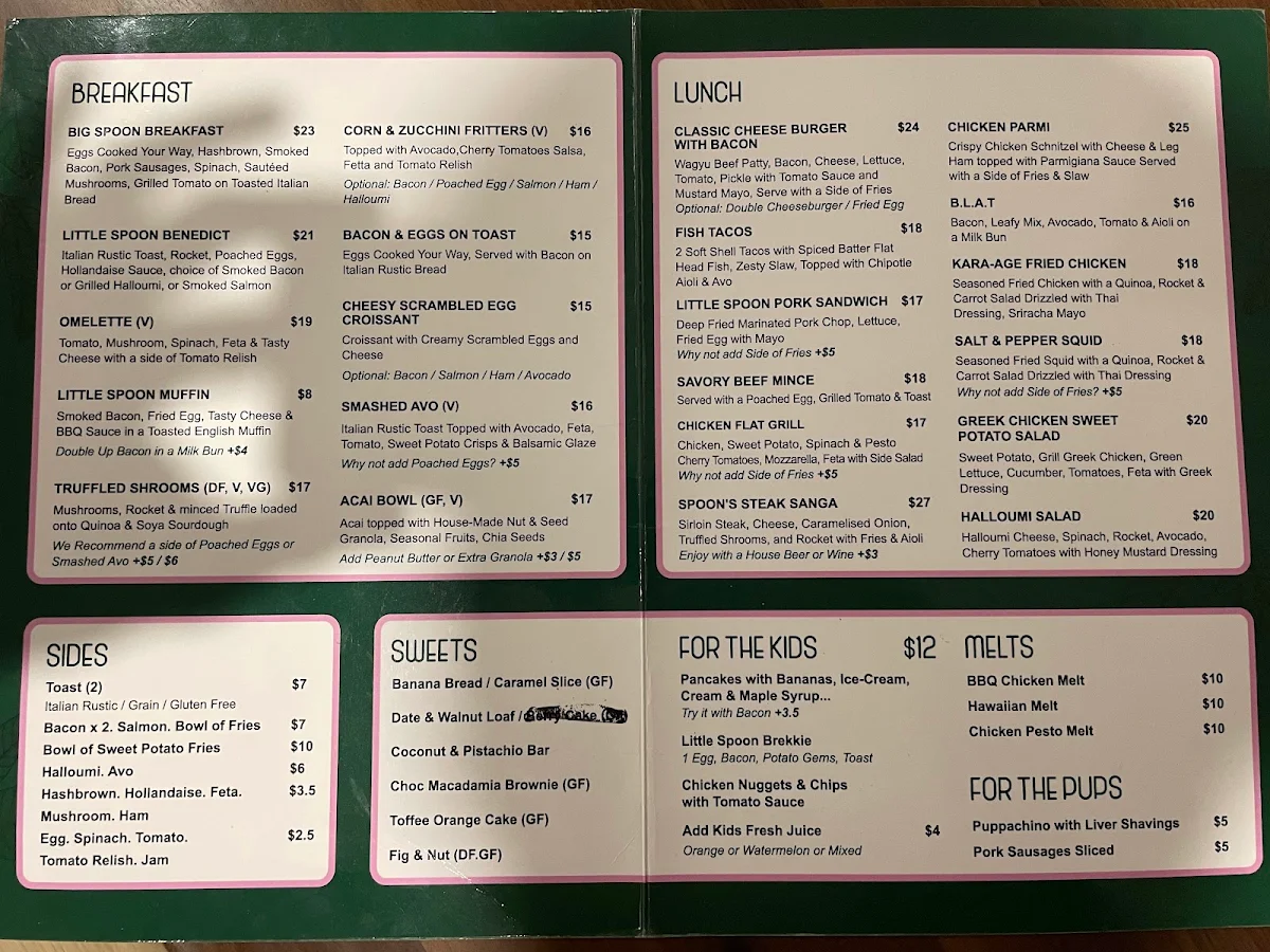 Menu, Little Spoon Kitchen