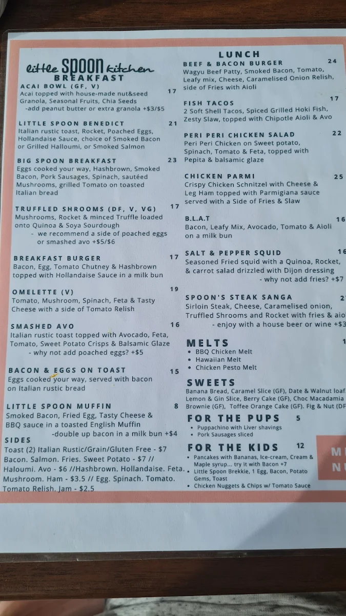 Menu, Little Spoon Kitchen
