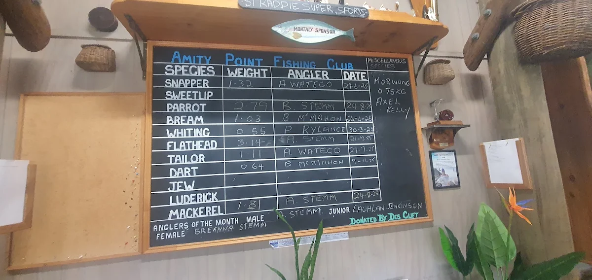 Menu, Amity Point Community Club