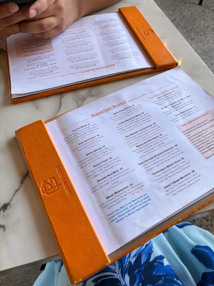 Menu, Grind Pantry