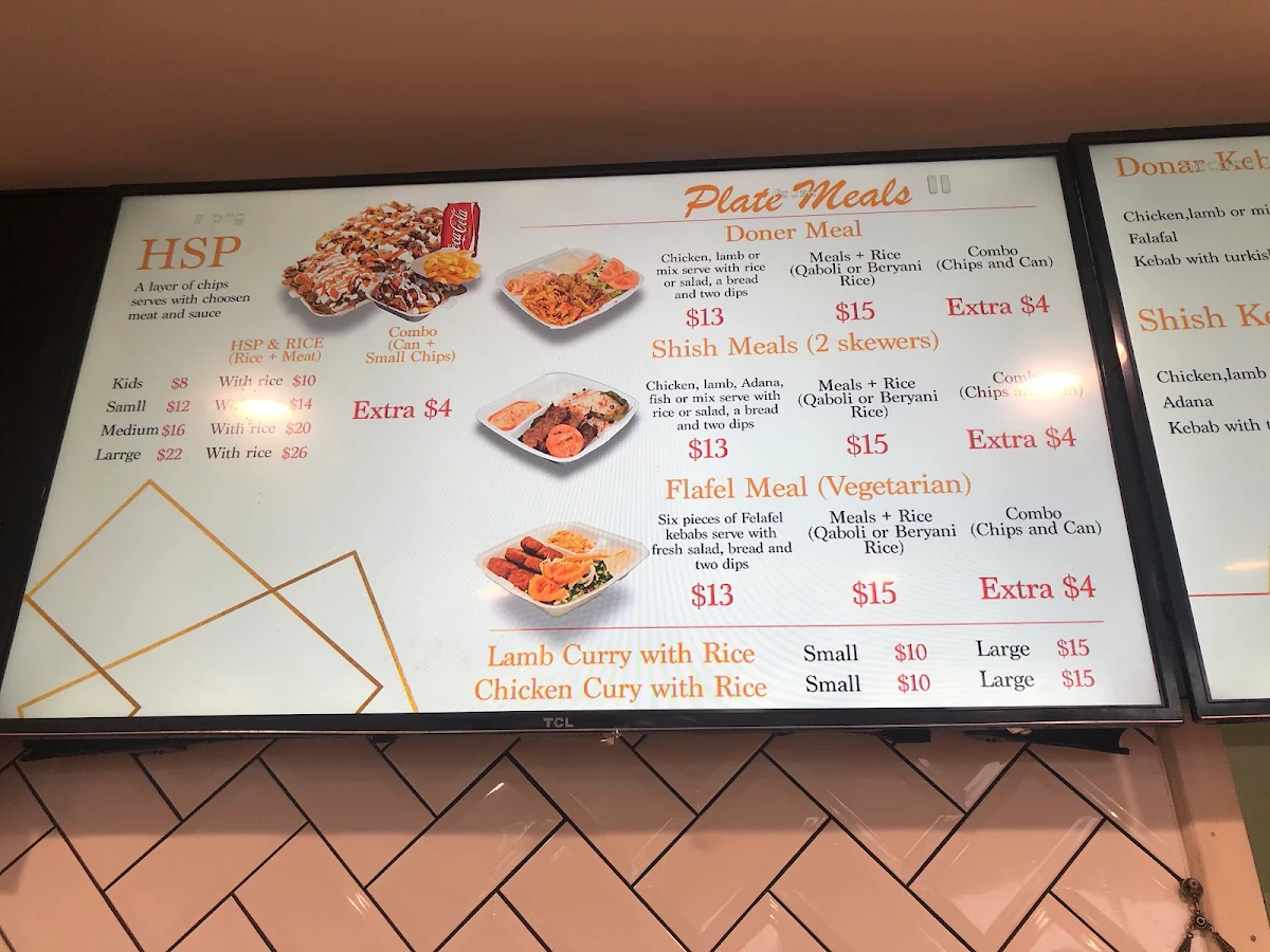 Menu, Sels kebabs