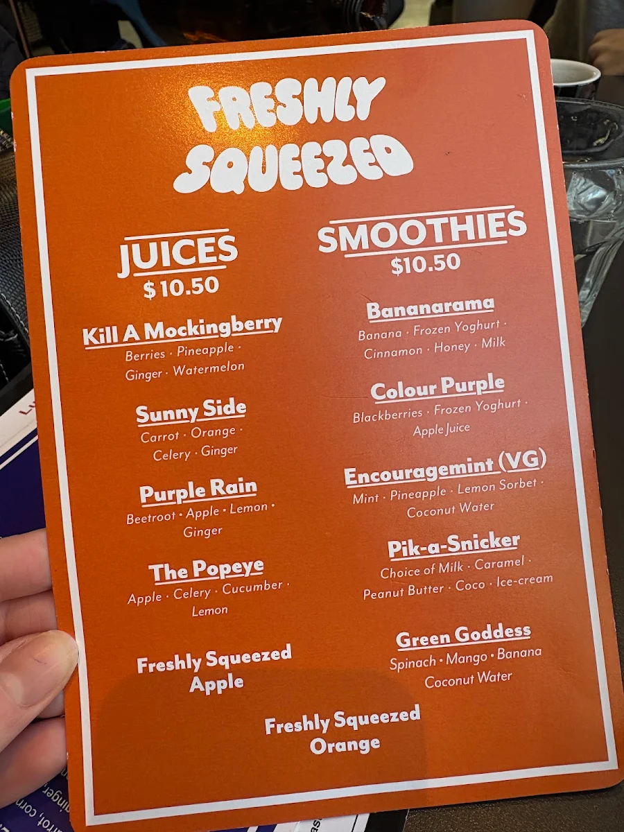 Menu, Dusty Fox Cafe