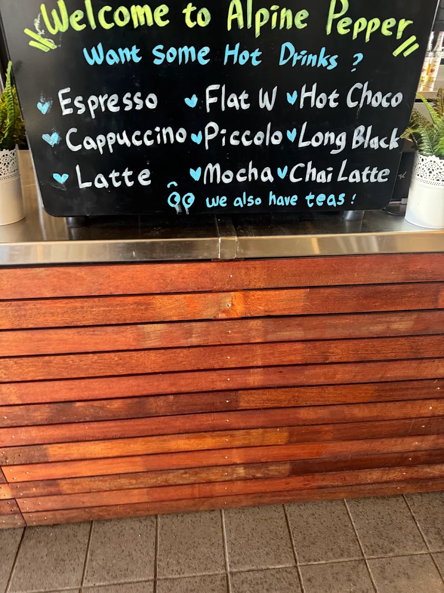 Menu, Alpine Pepper Cafe