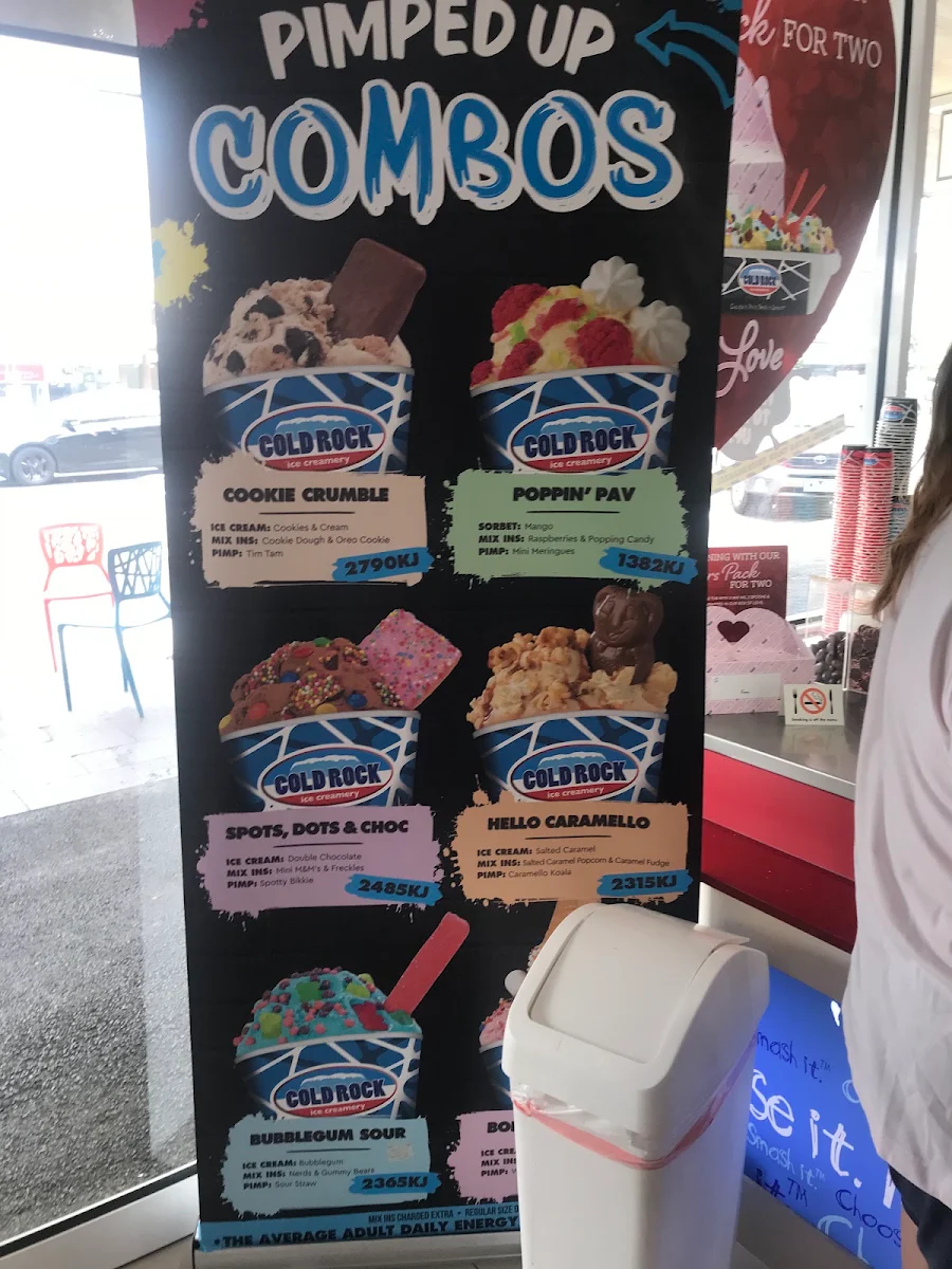 Menu, Cold Rock Ice Creamery Ballarat