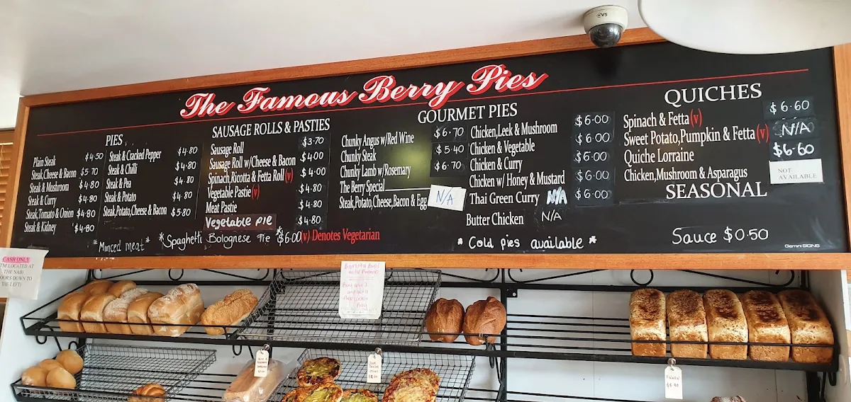 Menu, Berry Bakery
