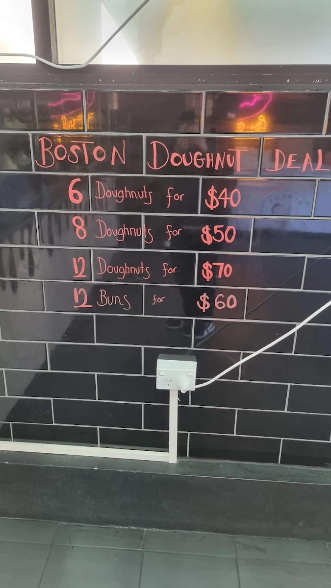 Menu, Boston Doughnuts