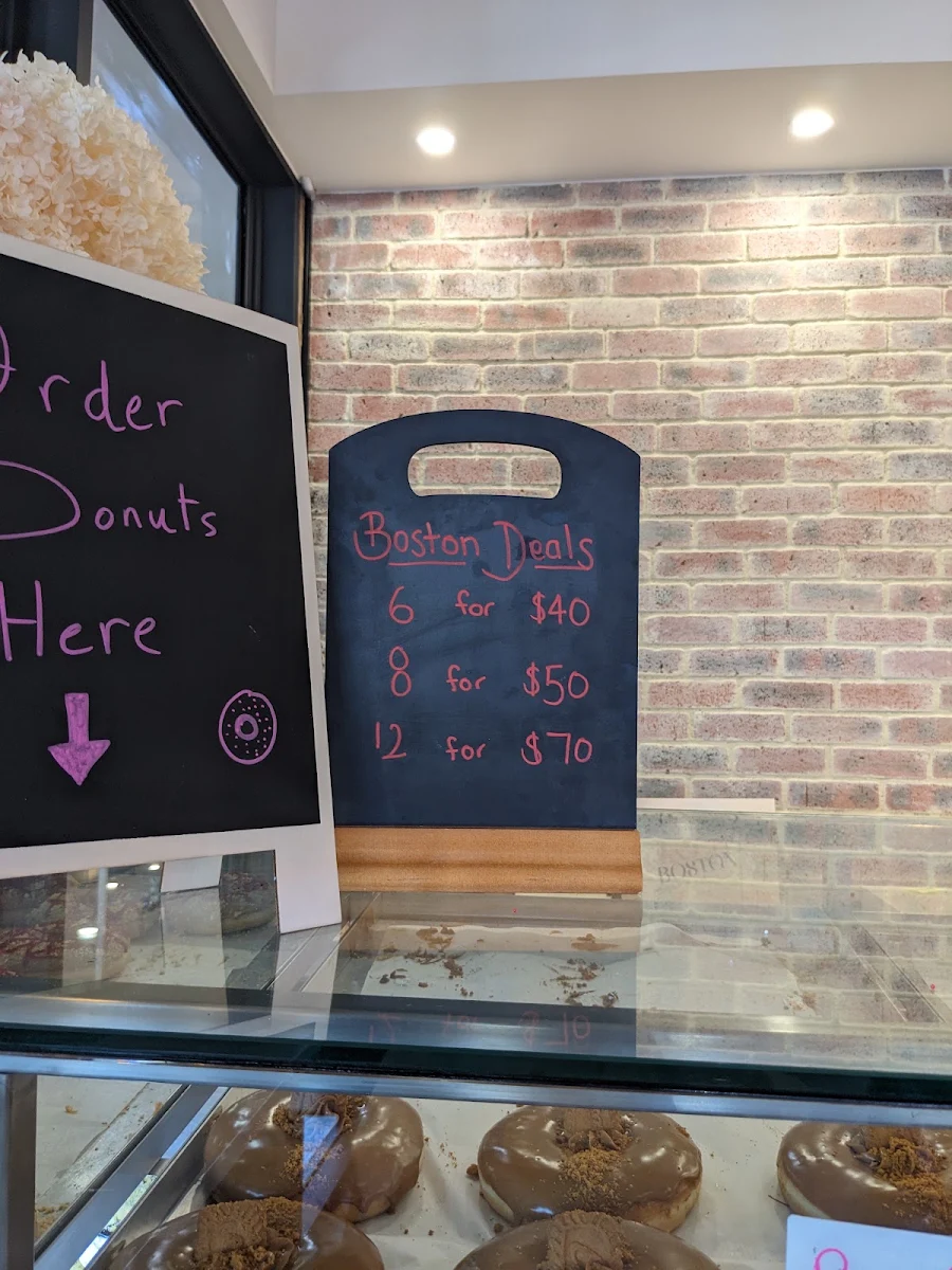Menu, Boston Doughnuts