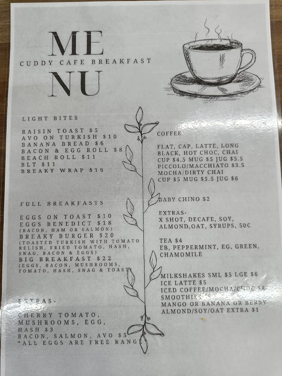 Menu, The Cuddy