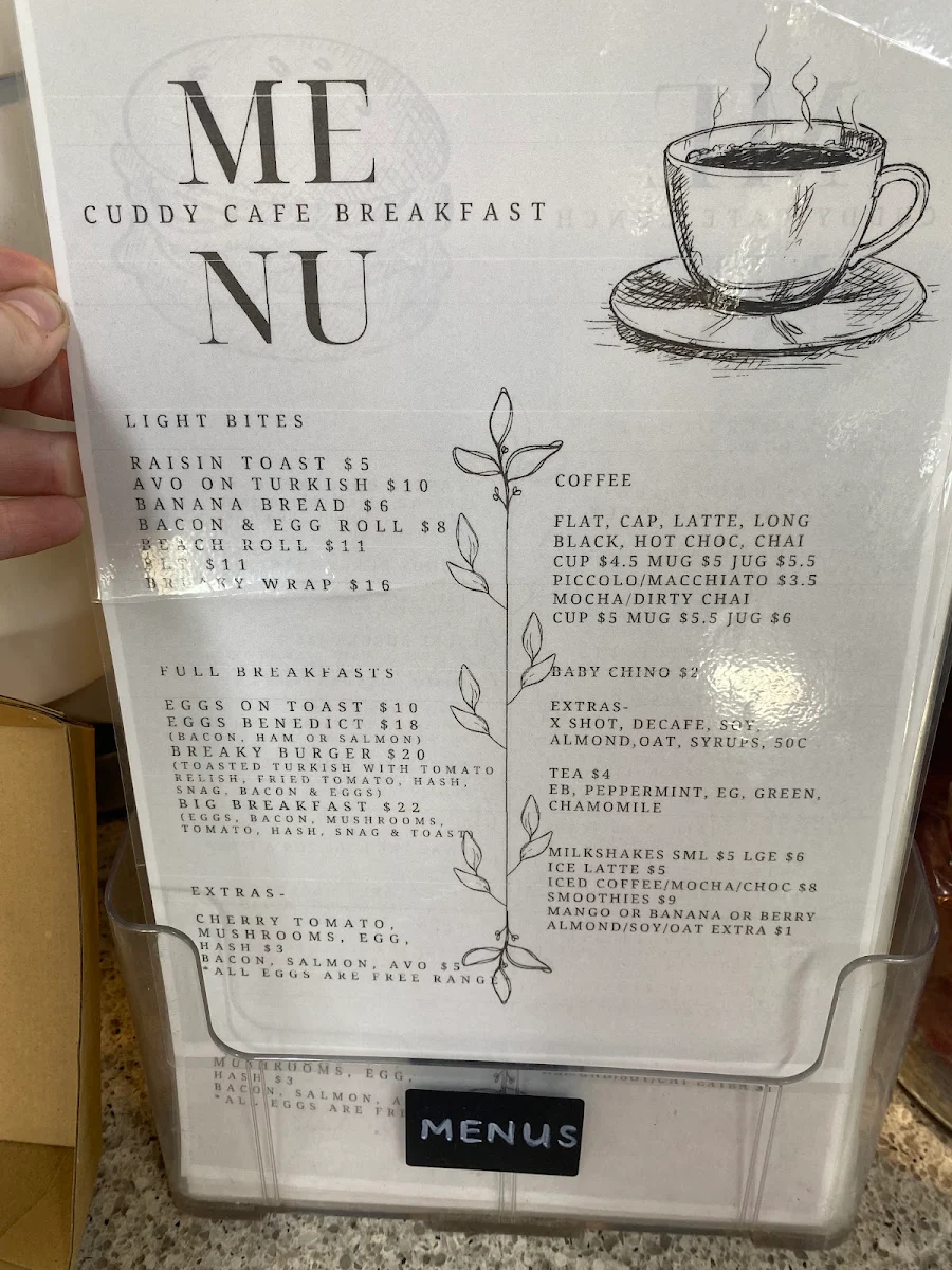 Menu, The Cuddy