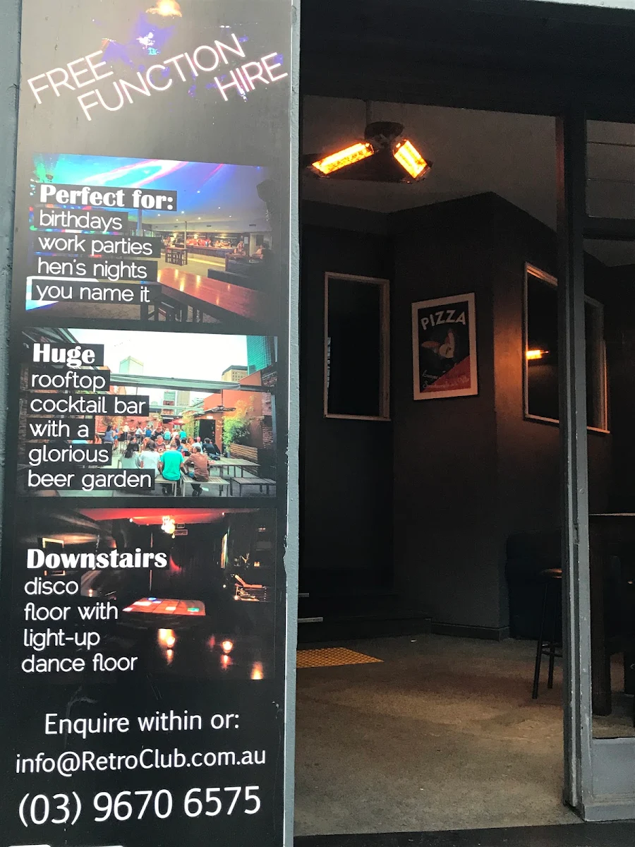Menu, Club Retro