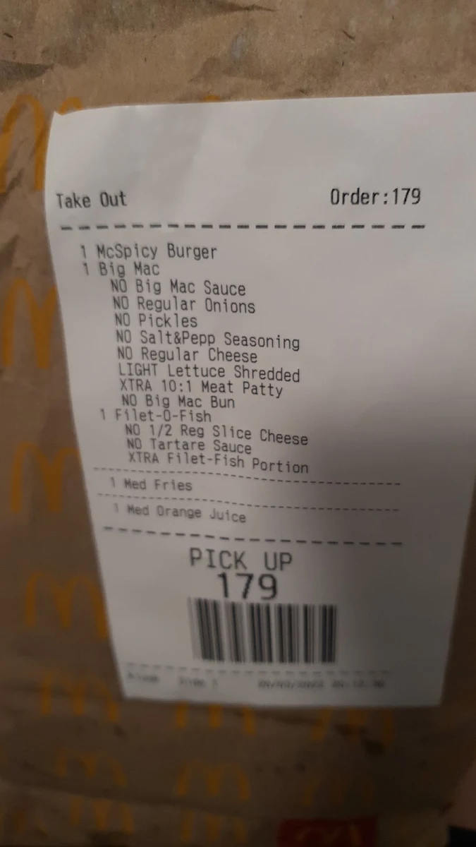 Menu, McDonald's Werrington