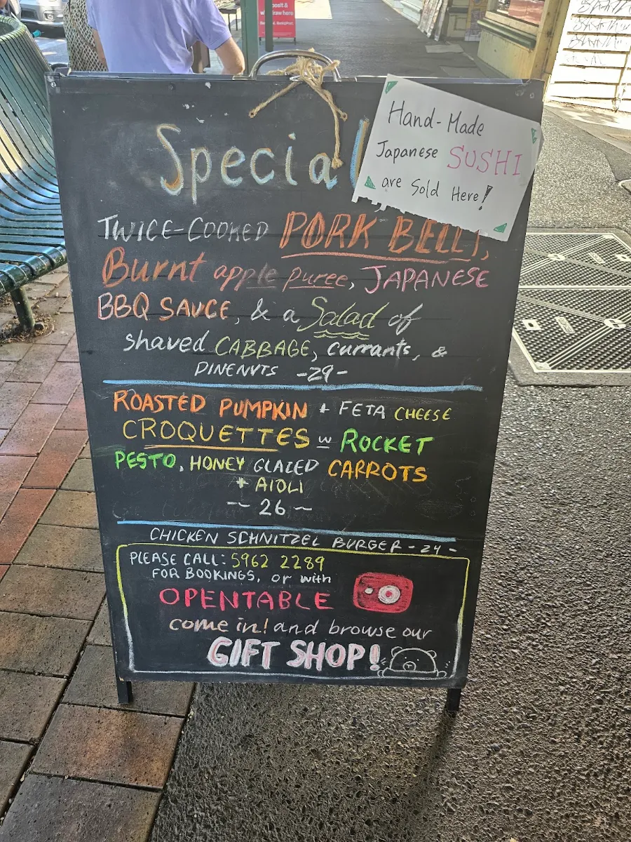 Menu, Watts River Cafe and Store