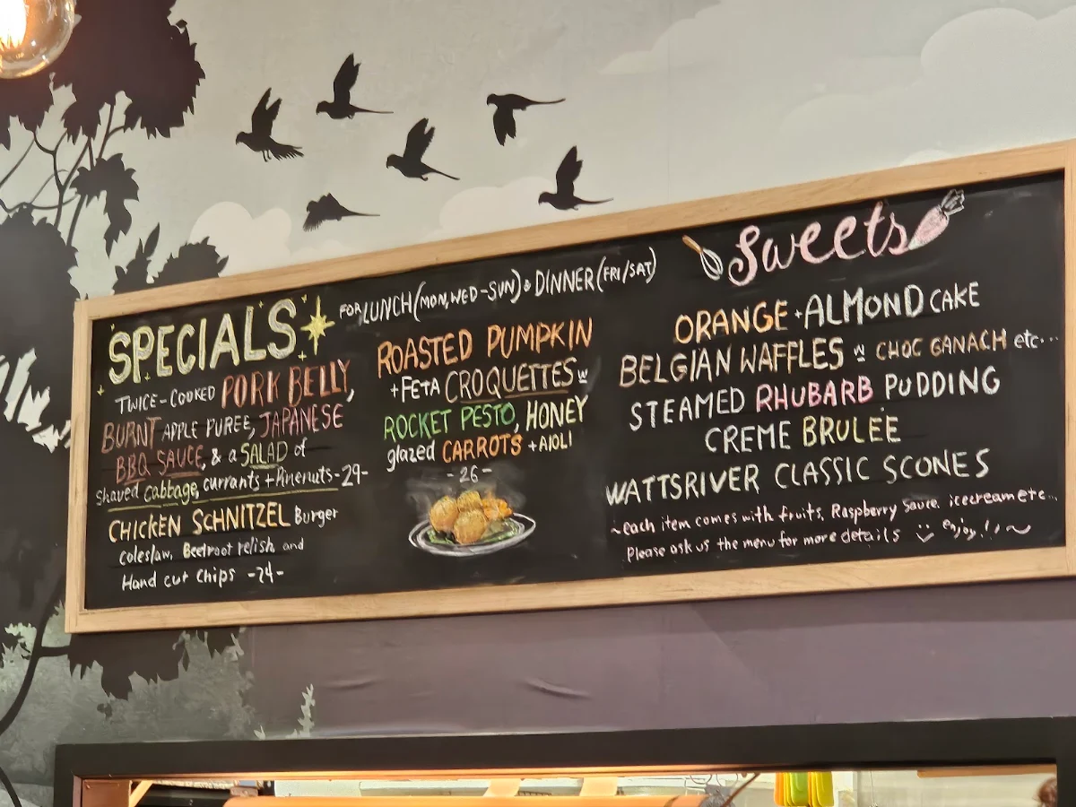 Menu, Watts River Cafe and Store