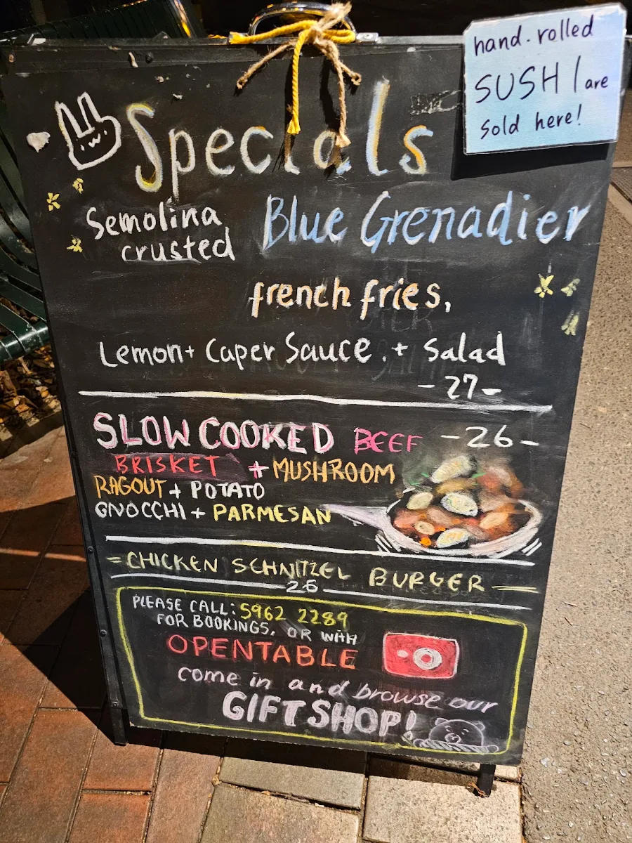 Menu, Watts River Cafe and Store