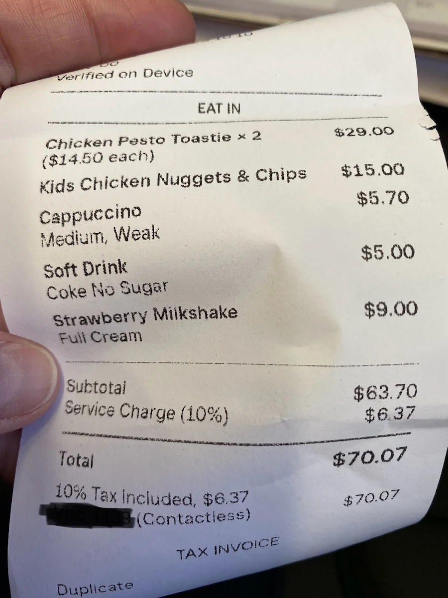 Menu, Ruby Cafe