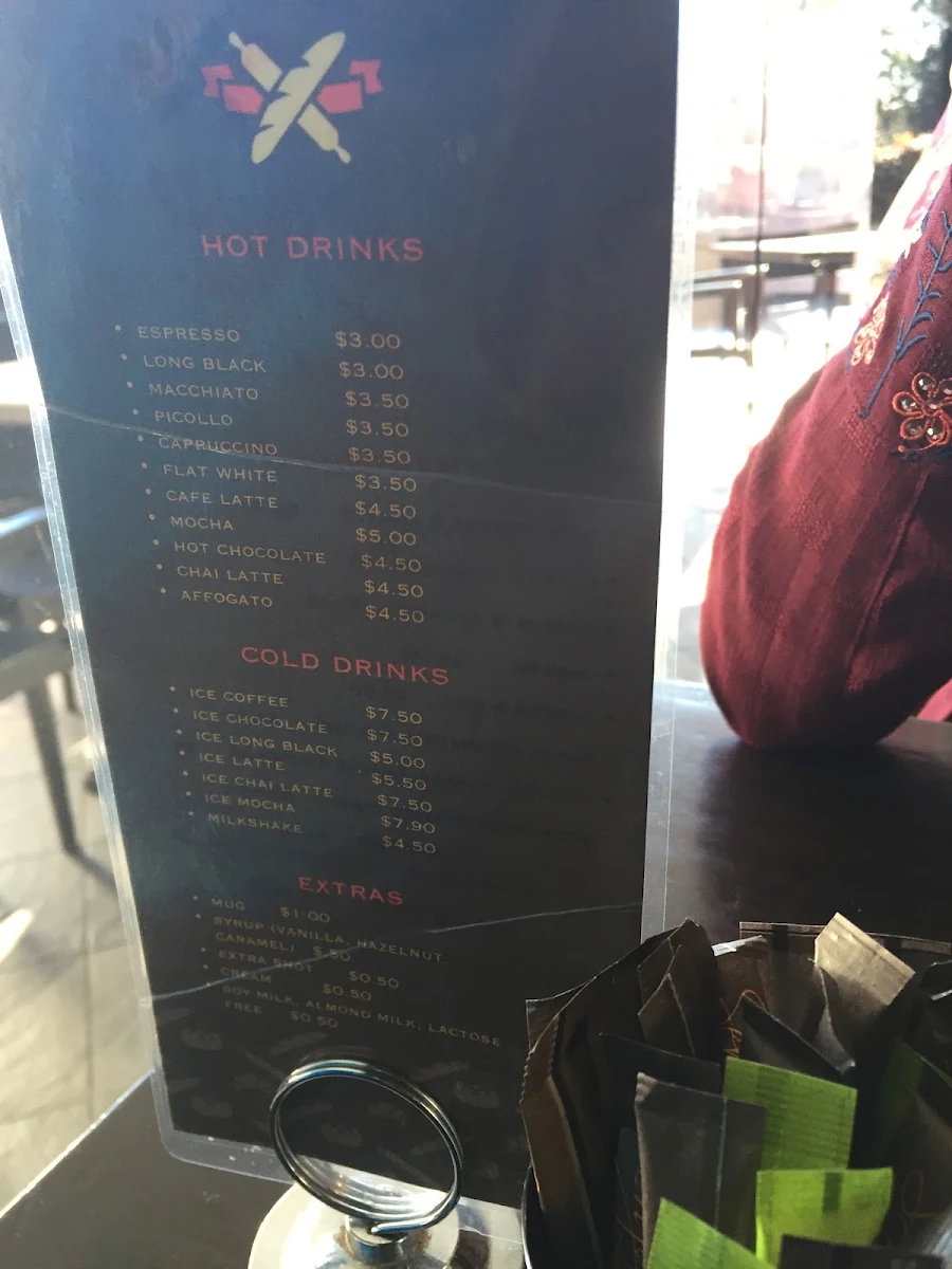 Menu, Sergio's Cake Shop (Chullora)