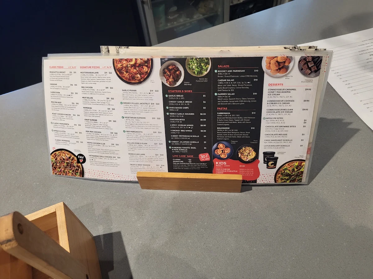 Menu, Crust Pizza Port Macquarie