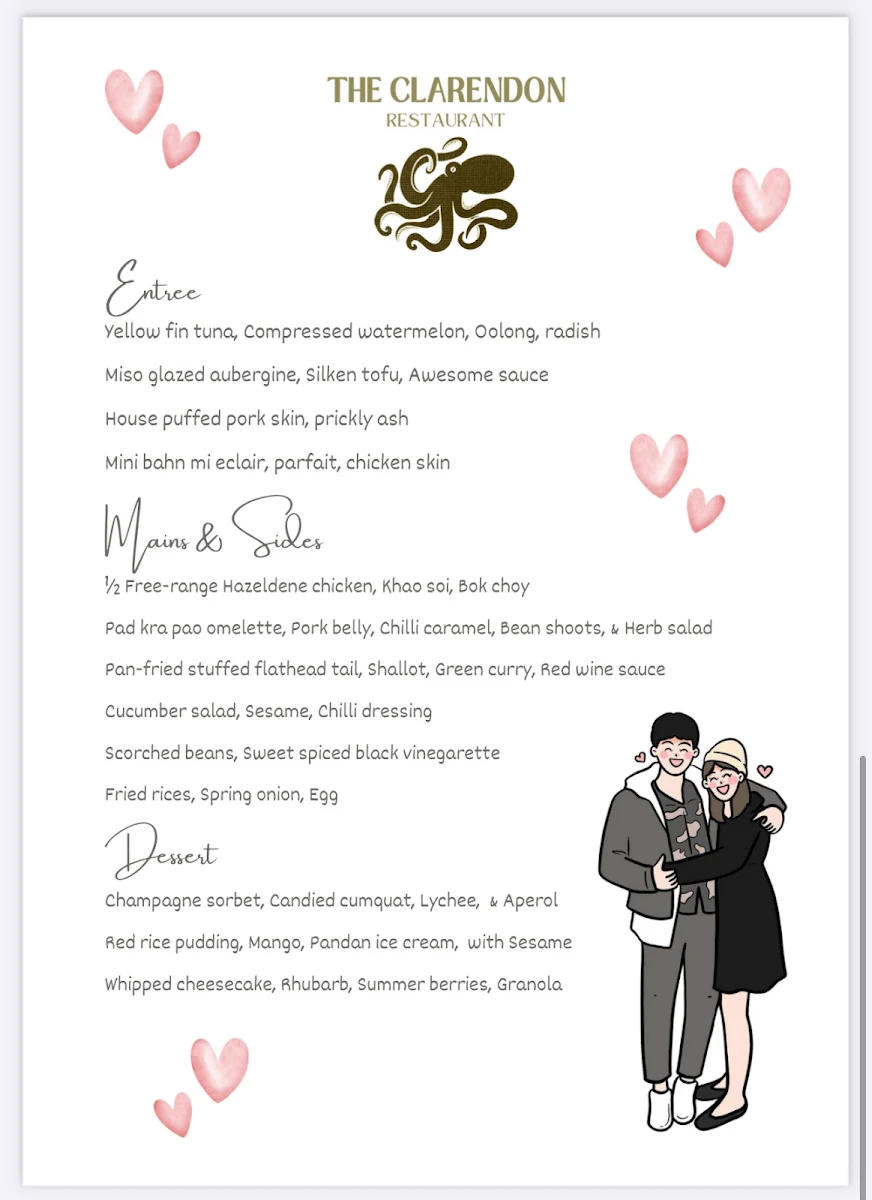 Menu, Hunter and Hound Pub