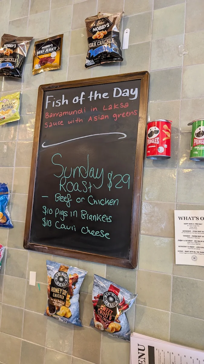 Menu, Hunter and Hound Pub