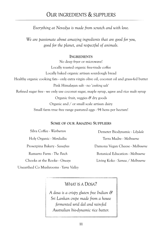 Menu, Nevedya - Masala Spice Kitchen & Tapas