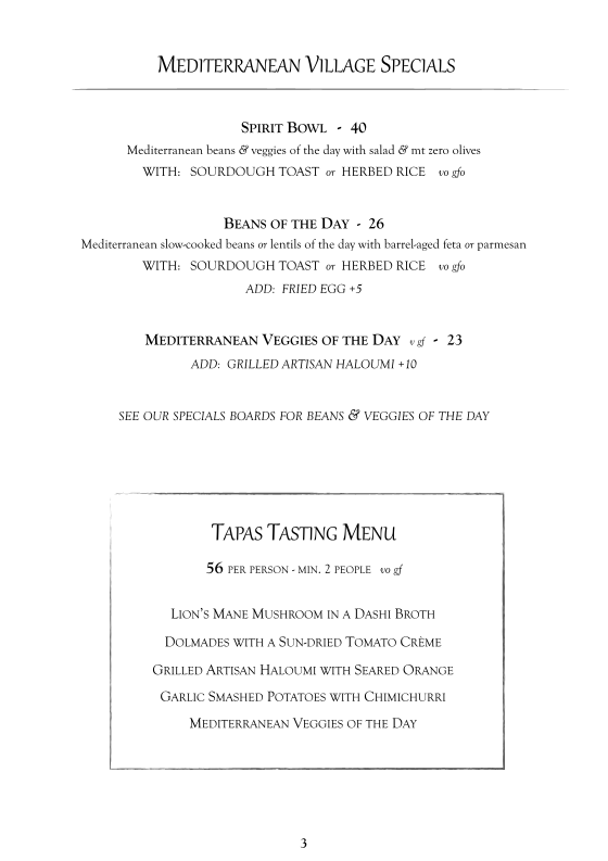 Menu, Nevedya - Masala Spice Kitchen & Tapas