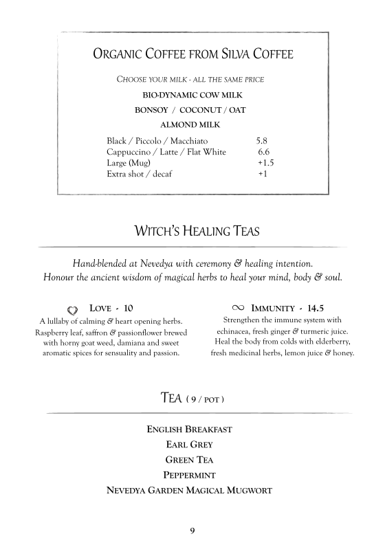Menu, Nevedya - Masala Spice Kitchen & Tapas
