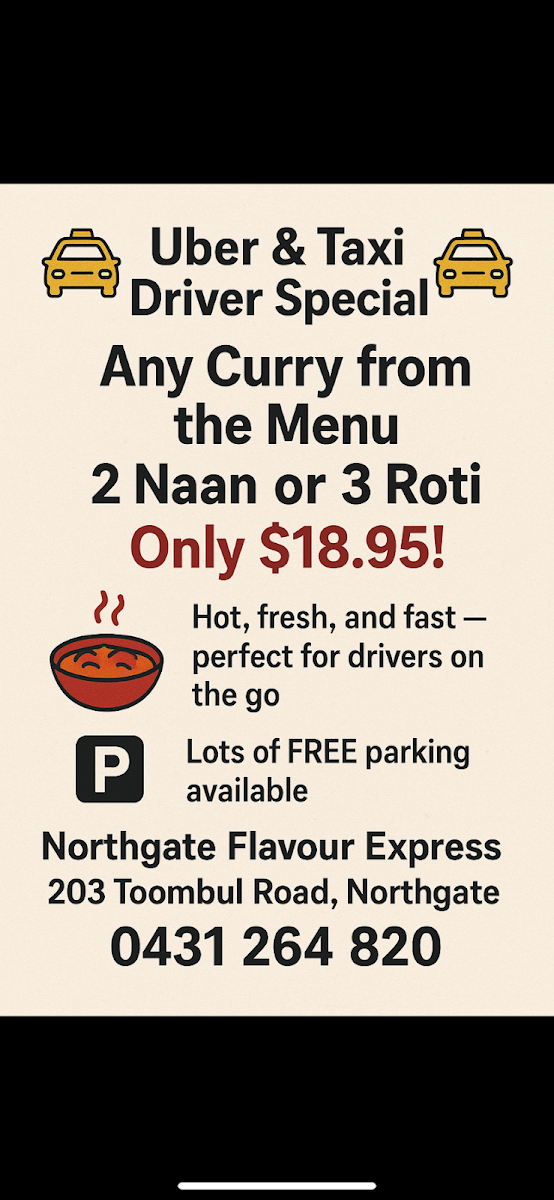 Menu, Northgate flavour express