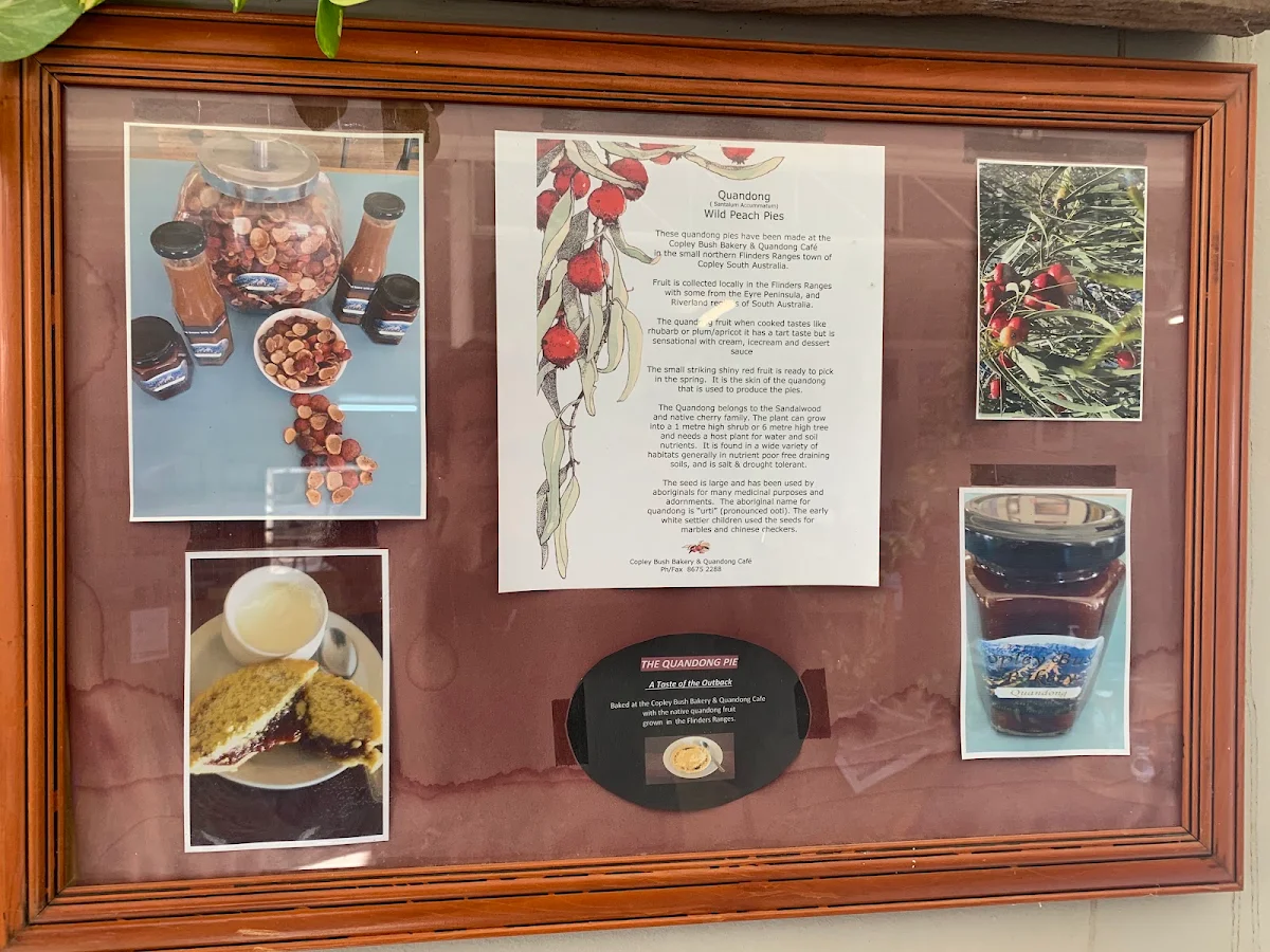Menu, Copley Bush Bakery & Quandong Cafe