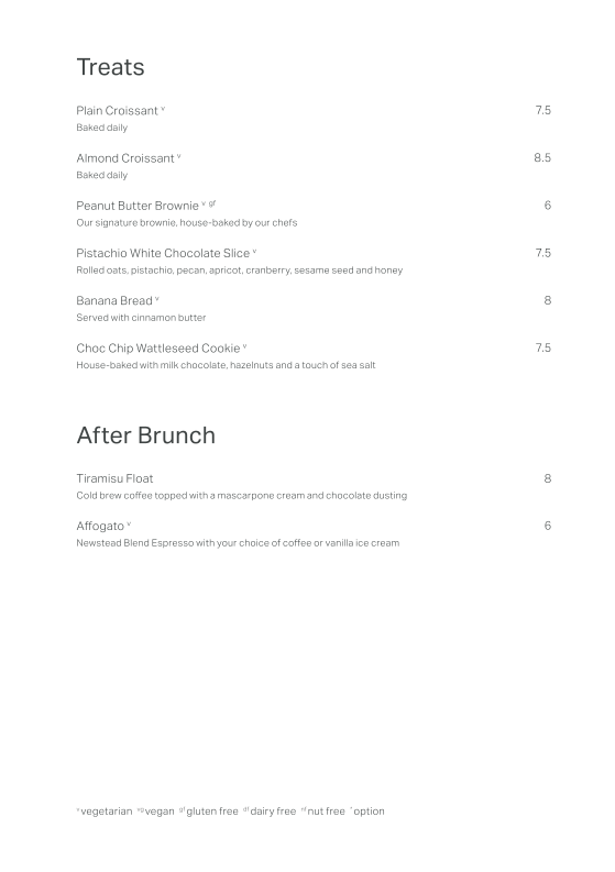 Menu, Industry Beans Newstead