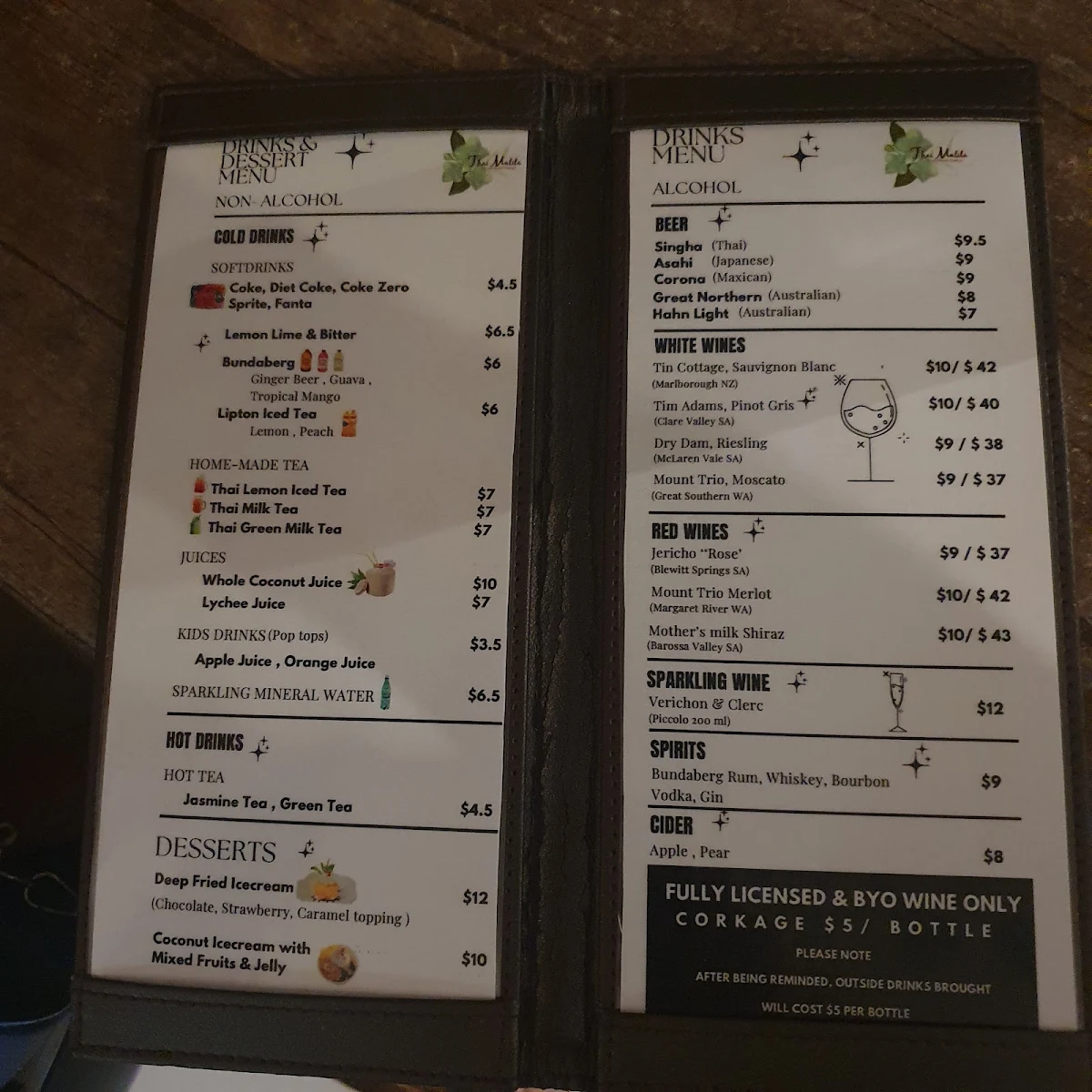 Menu, Thai Malila Oxley