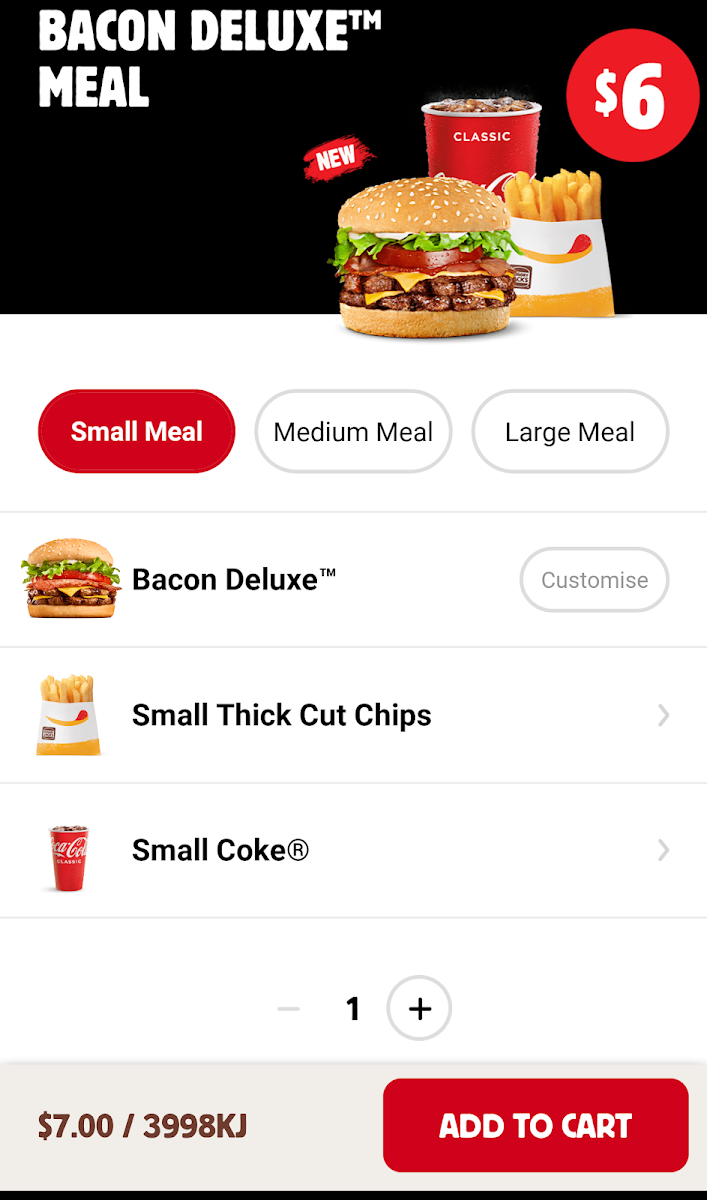 Menu, Hungry Jack's Burgers Singleton (NSW)