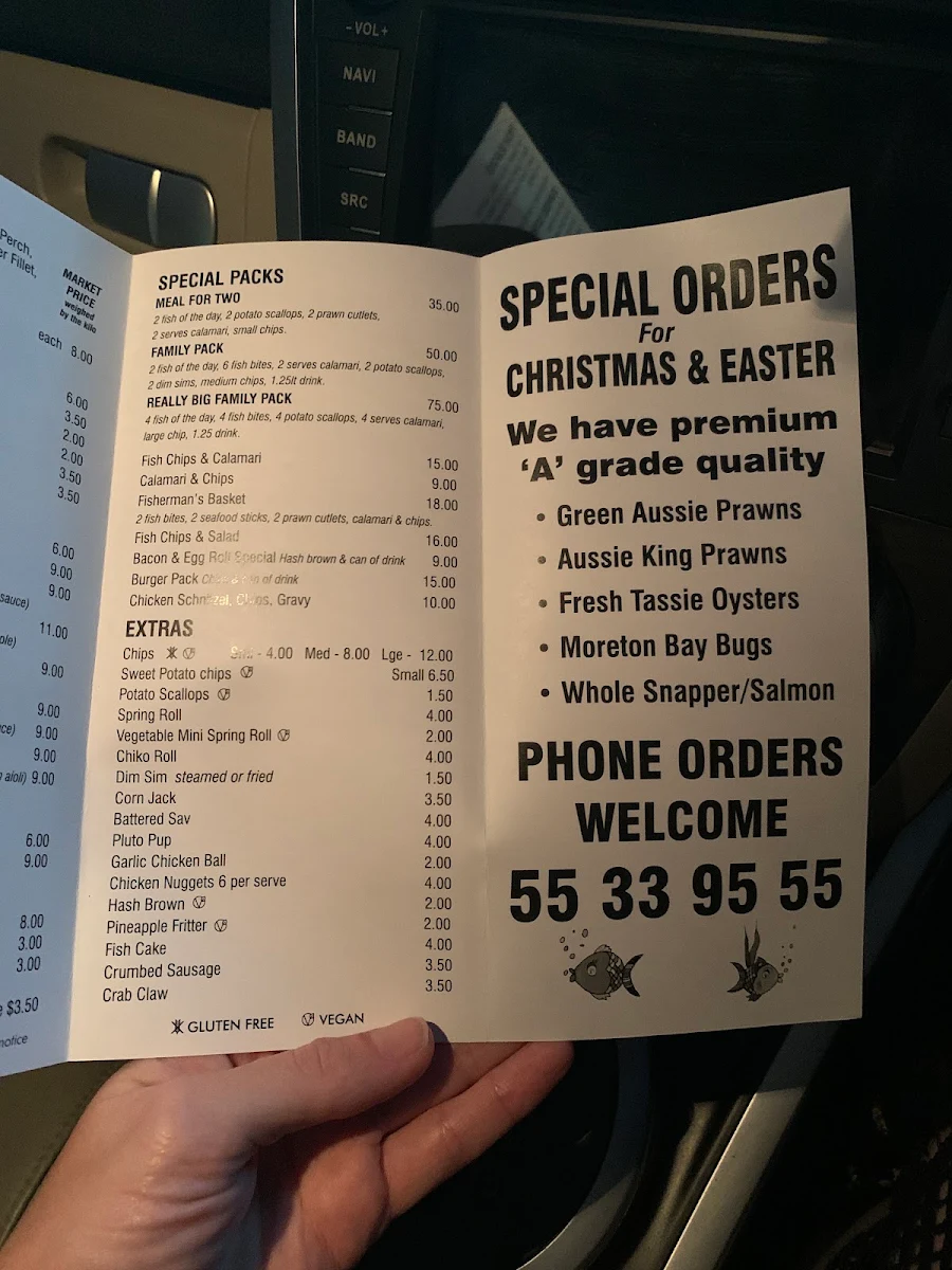 Menu, Tally Valley Seafood
