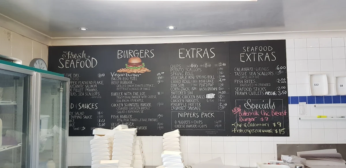 Menu, Tally Valley Seafood
