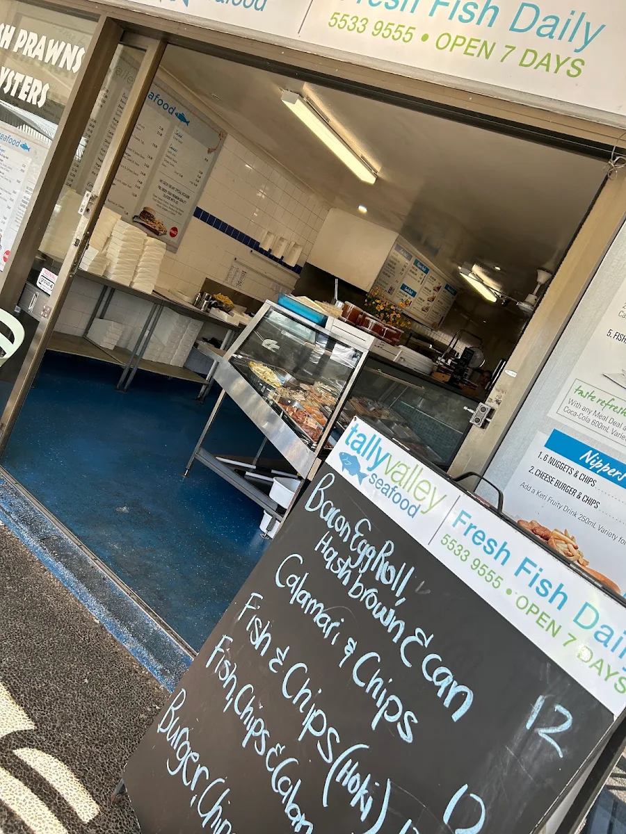 Menu, Tally Valley Seafood