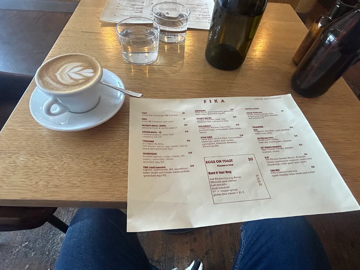 Menu, Fika Coffee Brewers