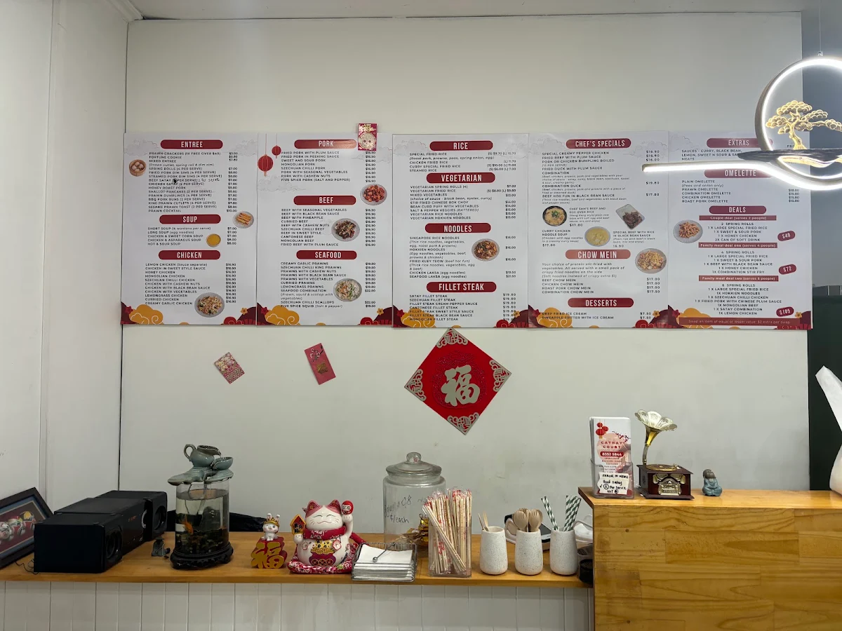 Menu, Cathay Court Chinese Takeaway