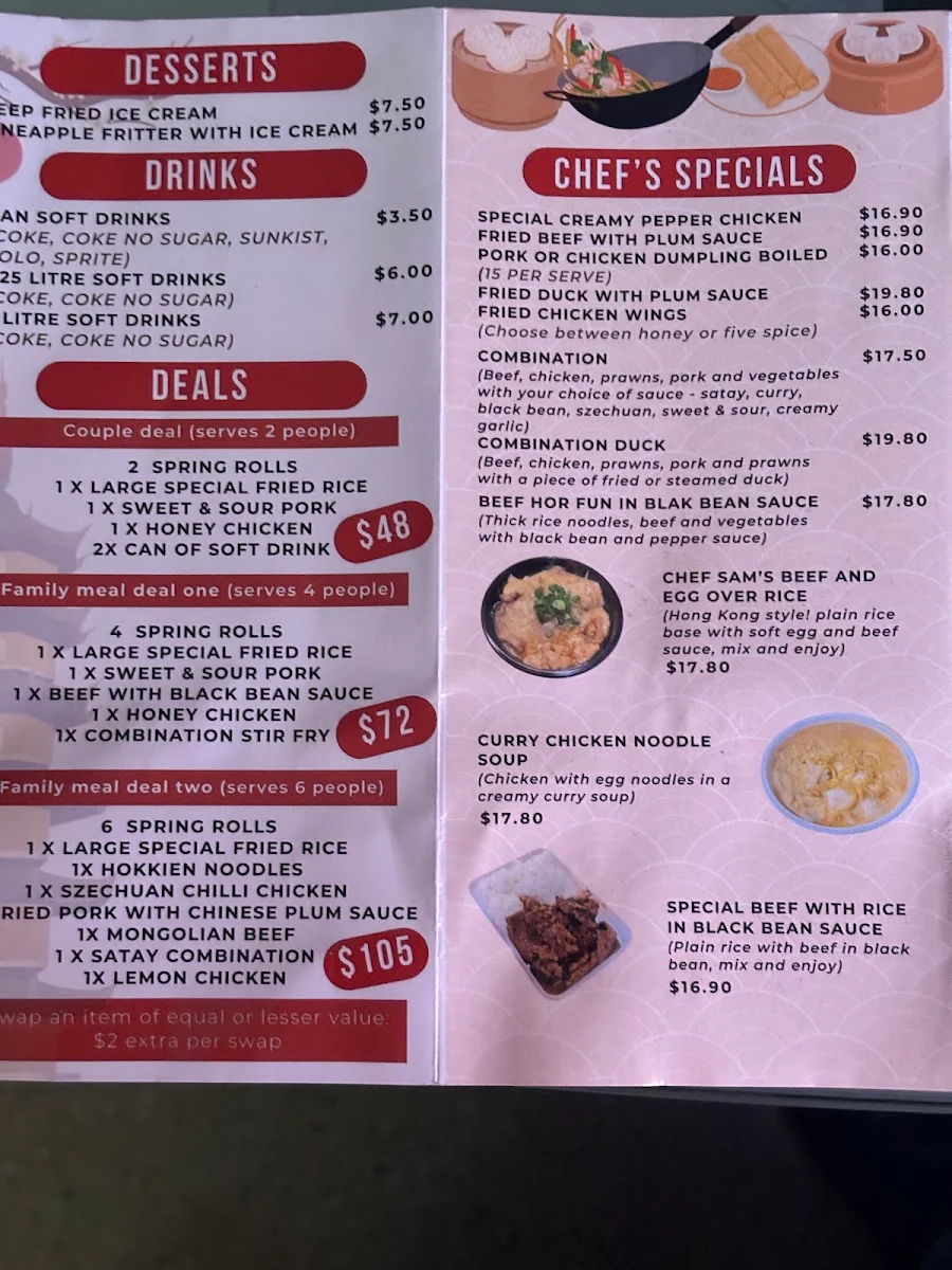 Menu, Cathay Court Chinese Takeaway