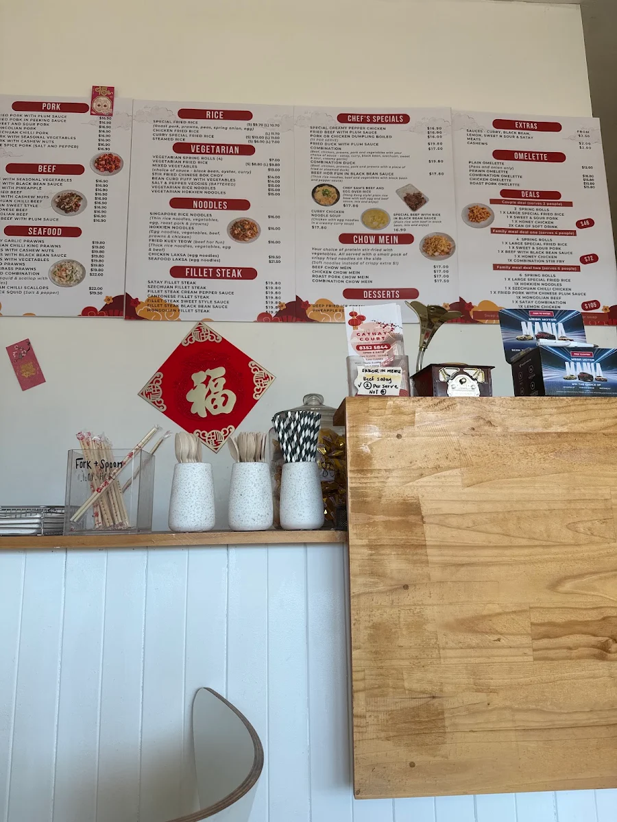 Menu, Cathay Court Chinese Takeaway