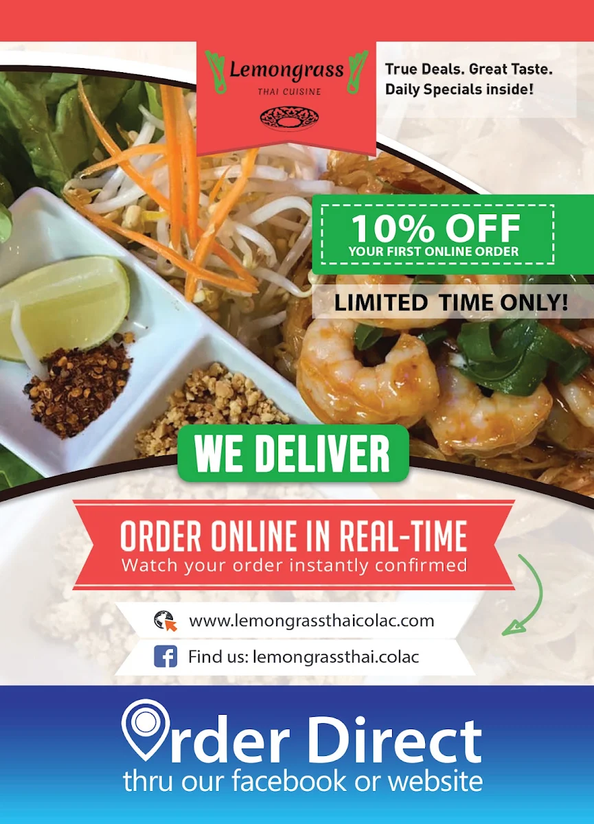 Menu, Lemongrass Thai Colac