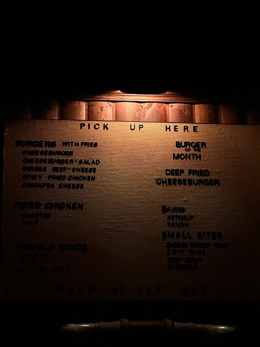 Menu, Alabama Song Bar