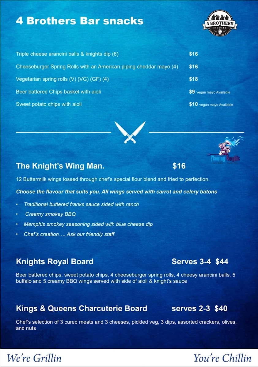 Menu, The Brewhouse