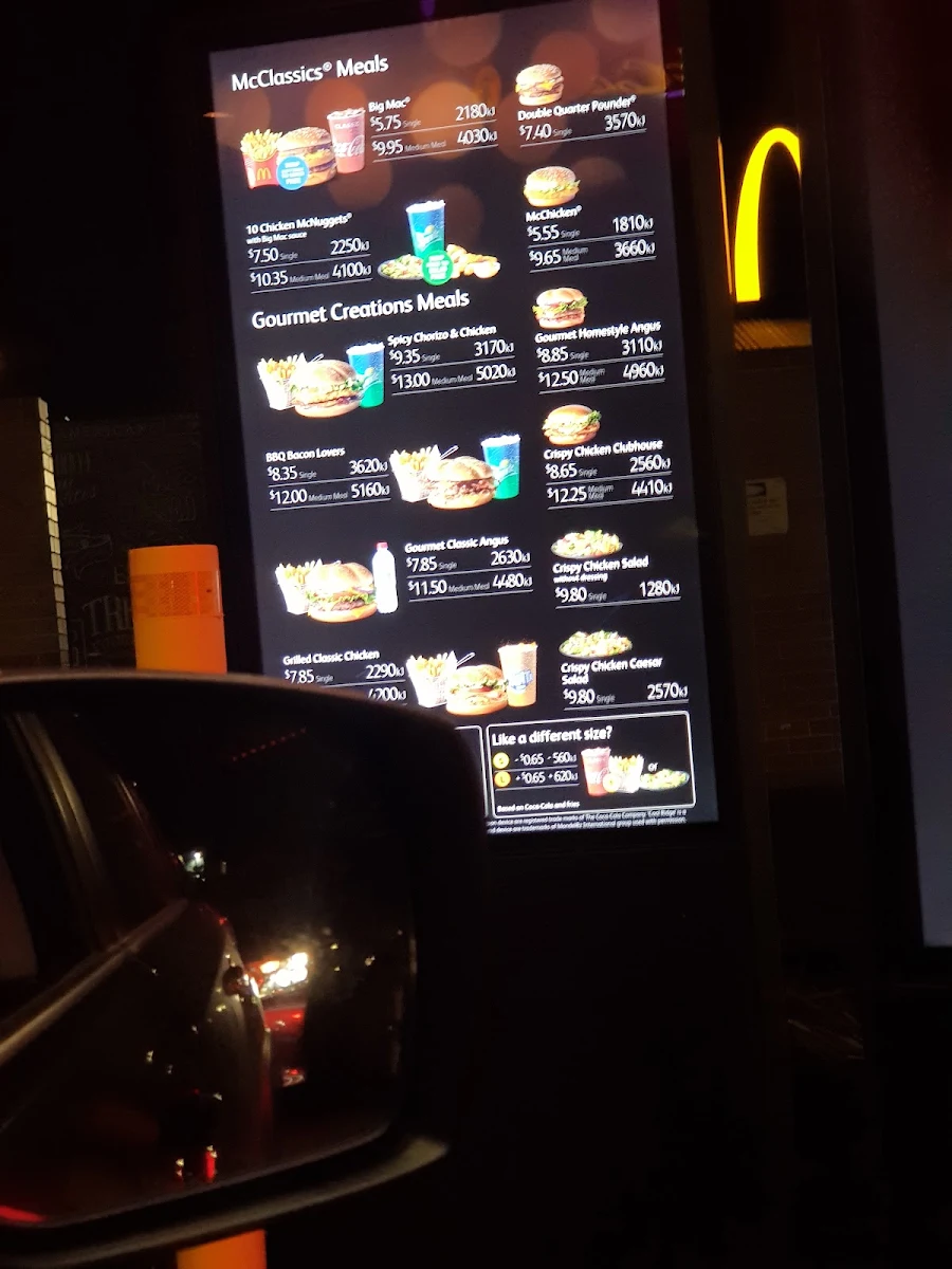 Menu, McDonald's Villawood