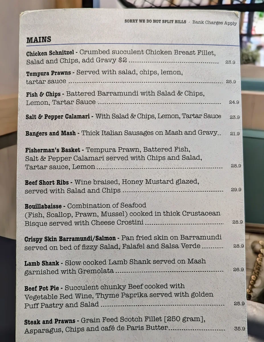 Menu, JJ's Eatery