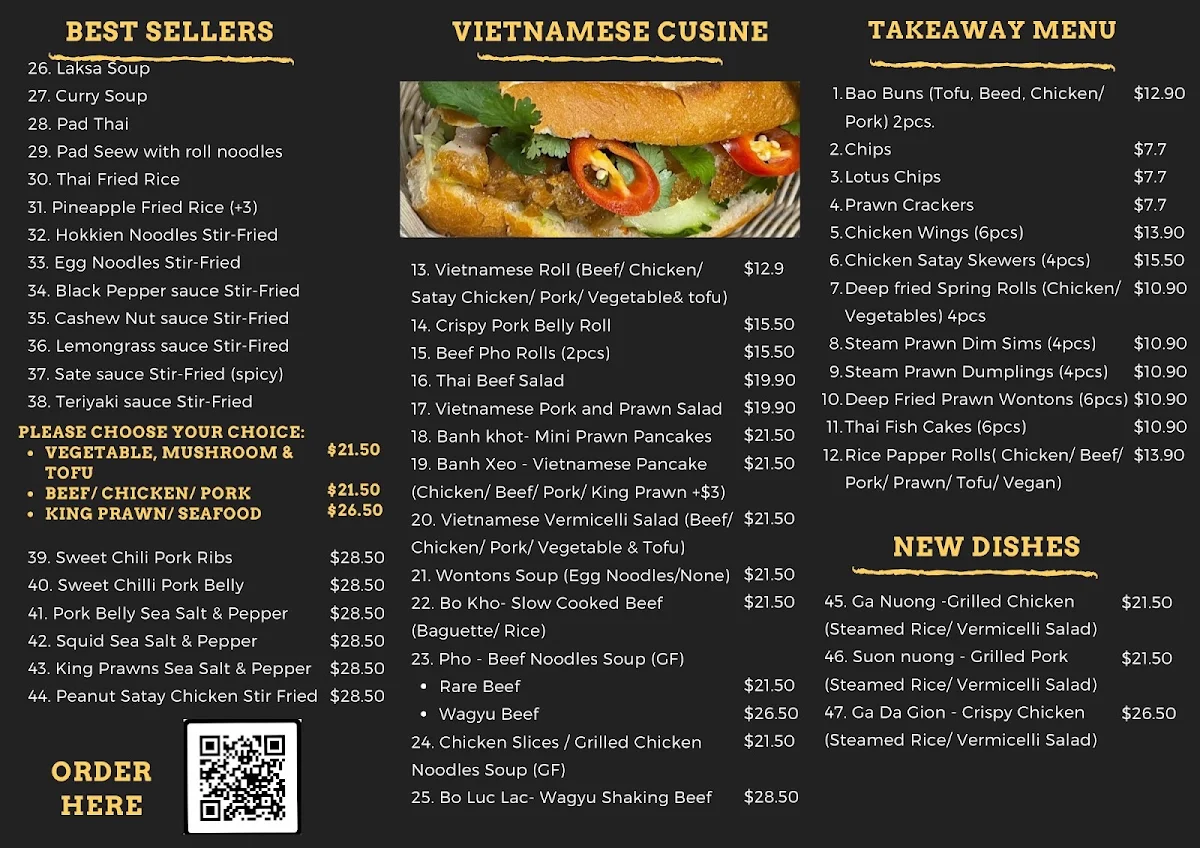 Menu, Pandas Kitchen & Bar