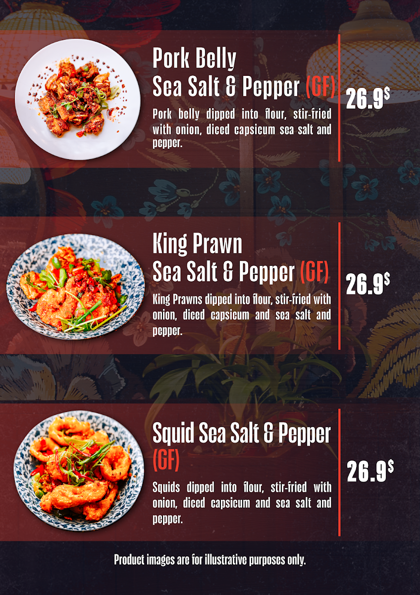 Menu, Pandas Kitchen & Bar