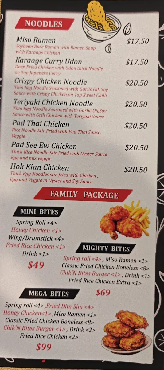Menu, ChiknBites